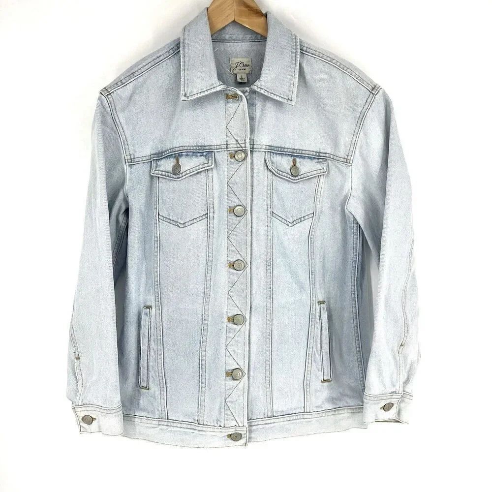J Crew Jean Jacket Size Small Womens Blue Relaxed Denim Waterside Light Wash